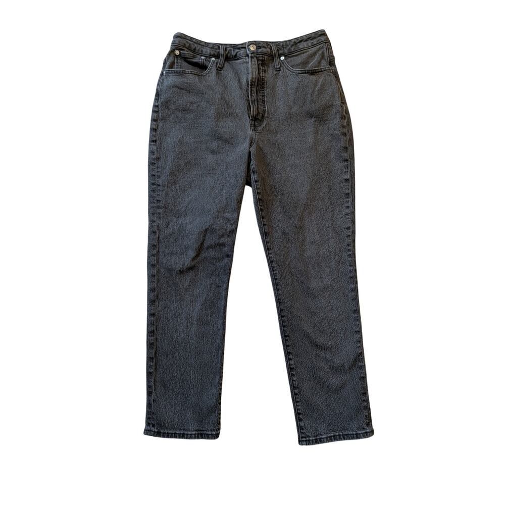 Madewell Women's Curvy Perfect Vintage Jeans Black High Rise Tapered Denim 30